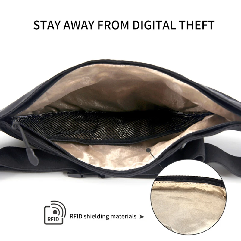 Large Capacity Waterproof Fabric Sport Running Bag Belt Outdoor Fitness Waist Pack Pouch GYM Double Zipper Pocket Waist Bags