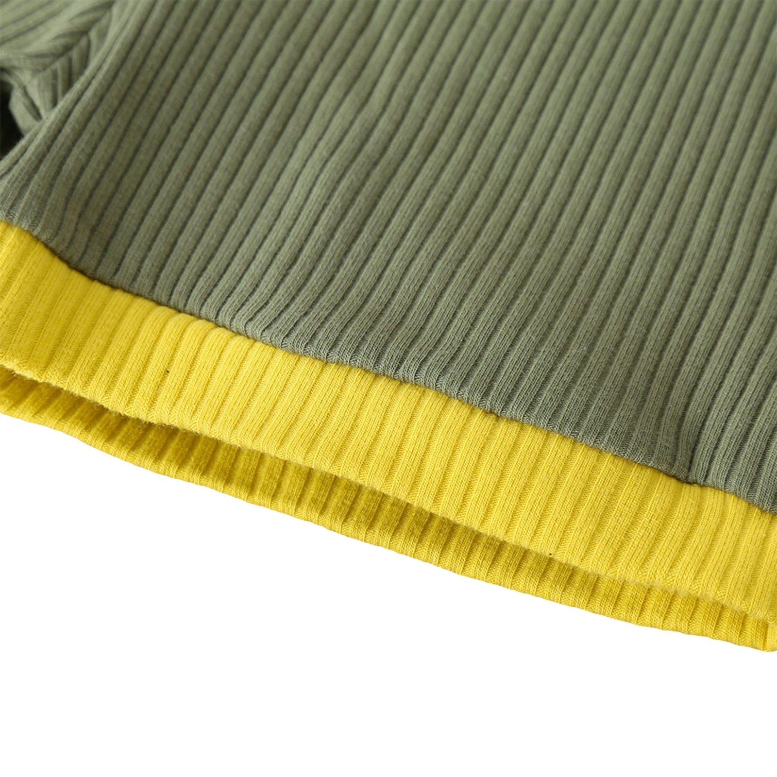 

2 Pieces Kids Ribbed Patchwork Suit Set, Unisex Round Neck Short Sleeve Pullover+ Short Pants for Summer 18M-6T Baby Girl Boy