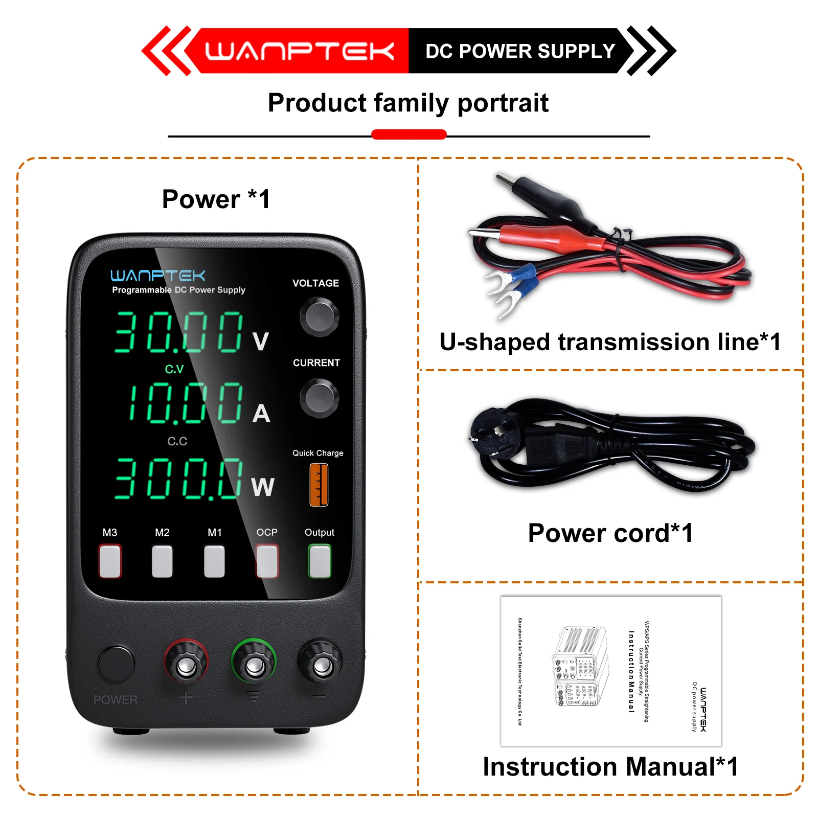 New USB laboratory power supply 30V, 10A adjustable DC power supply with memory function programmable switching power supply