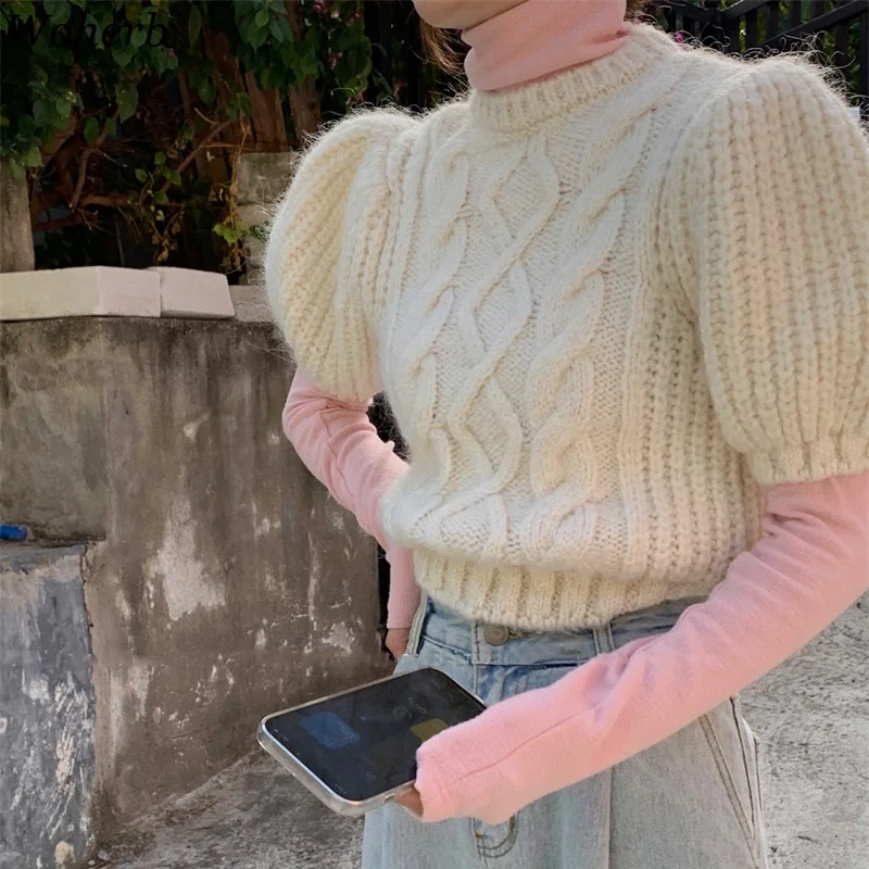 Woherb осенняя одежда укороченные пуловеры топы женские шикарные винтажные