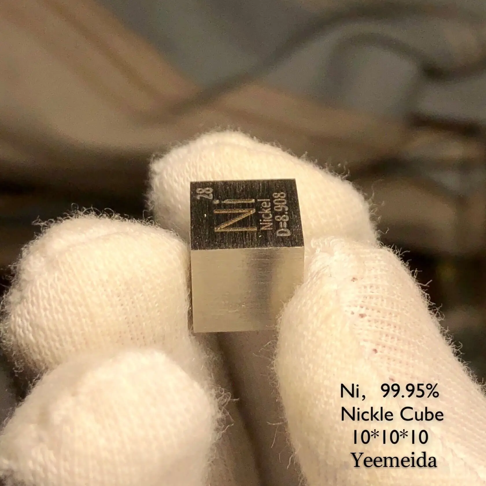 

10mm Ni99.95% Nickel Ni Cube Periodic Table Of Elements Cube Hand Made Science Educational DIY Crafts Display