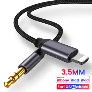 For iPhone 3.5mm Jack Aux Cable Car Speaker Headphone Adapter for iPhone 13 12 11 Pro XS Audio Split