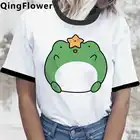 Летний топ для скейтборда, лягушка, Женская кавайная белая футболка, гранж, уличная одежда, футболка, одежда в стиле Харадзюку, кавайная белая футболка