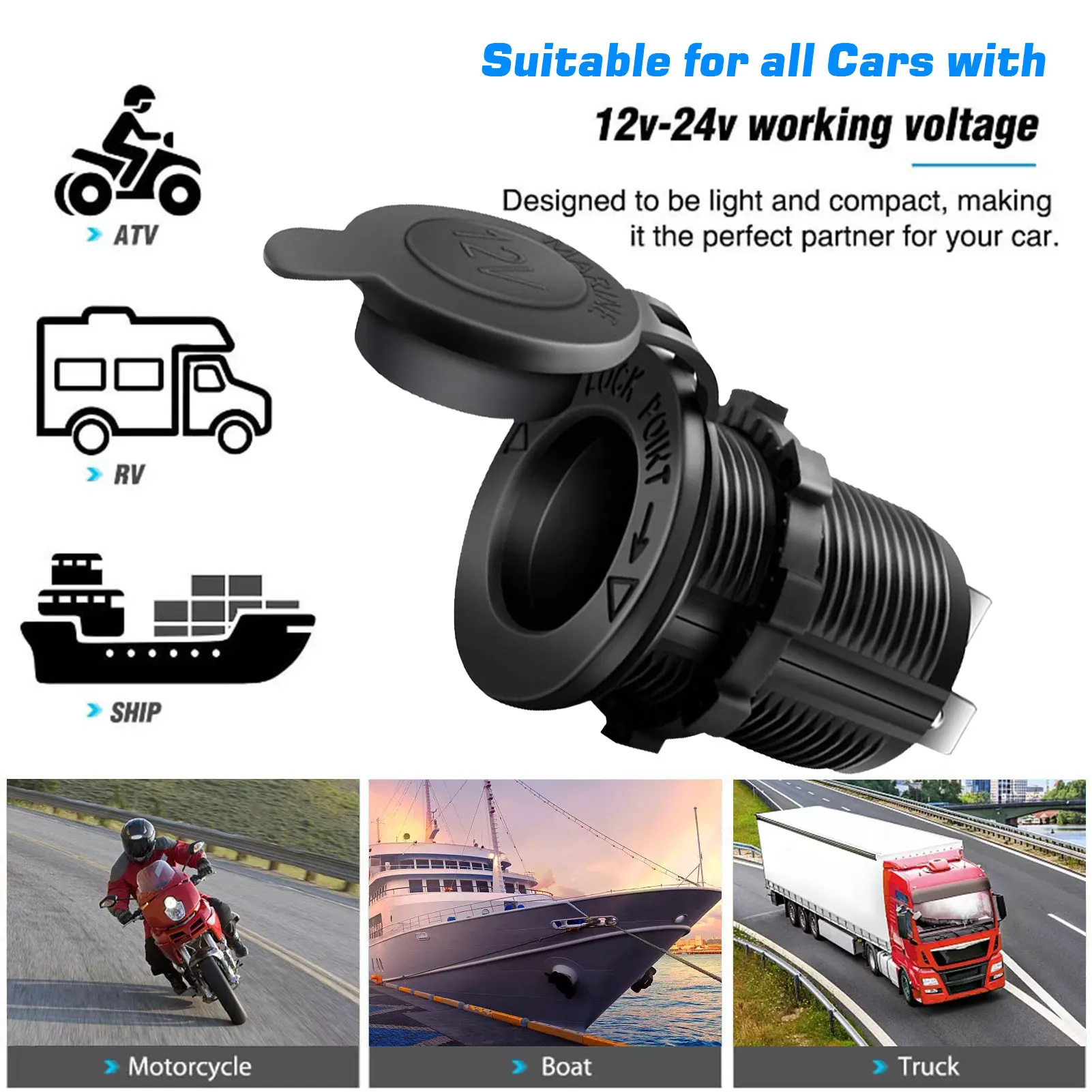 

Разъем для прикуривателя автомобиля, 12-24 В, 240 Вт