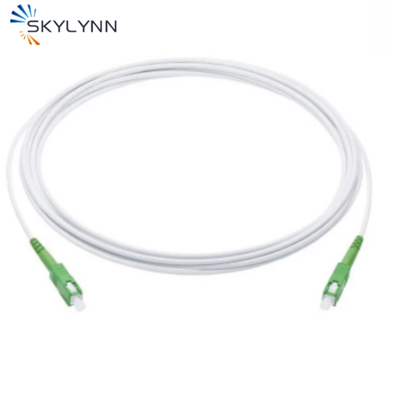 

50 PCS/Carton 2 Meter SC/APC SM Fiber Optic Patch Cord, 3.0mm Diameter White Milky LSZH Jacket Optical Fiber Jumper