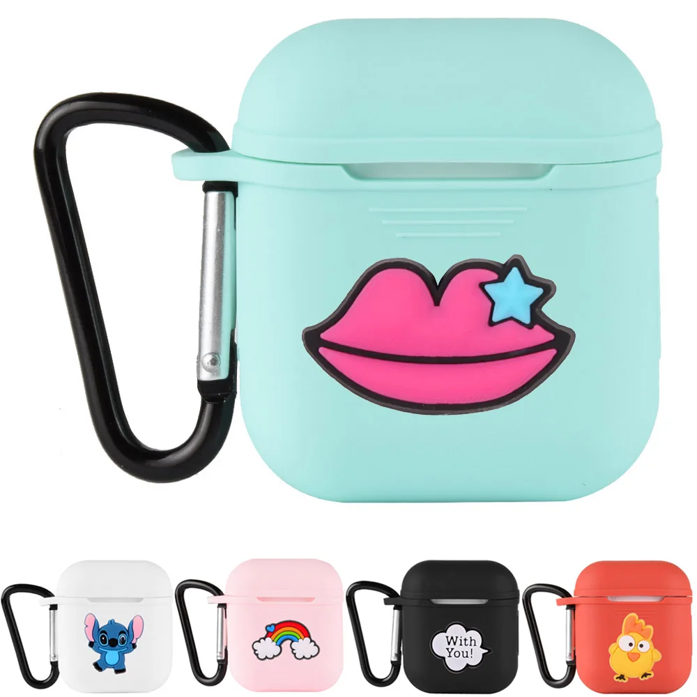 3D Cute Lovely Cartoon Pattern Earphone Pouch Silicone Cases For Apple Airpods Case Anti-lost Cover Shockproof Full Protector |