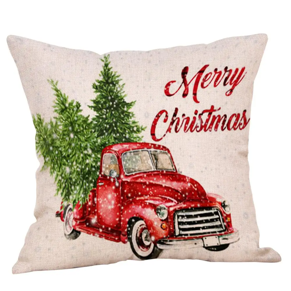 8 Navidad Merry Christmas наволочка для подушки льняная с принтом рождественской елки наволочка для дивана автомобиля велосипеда дома декоративная 45x45 см - Цвет: 8