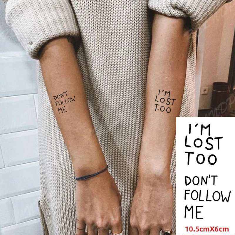 

Водостойкая временная татуировка-наклейка с надписью на английском языке «Я потерялся», надпись «не складывай меня», флэш-тату, искусствен...