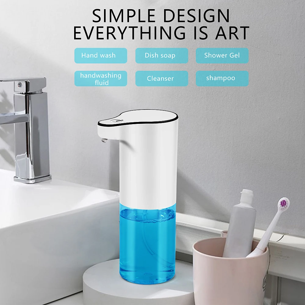 

Automatic Foam Soap Dispenser 350ml/12oz Intelligent Foam USB Charge Touchless Sensor Foam Liquid Soap Dispenser for Bathroom