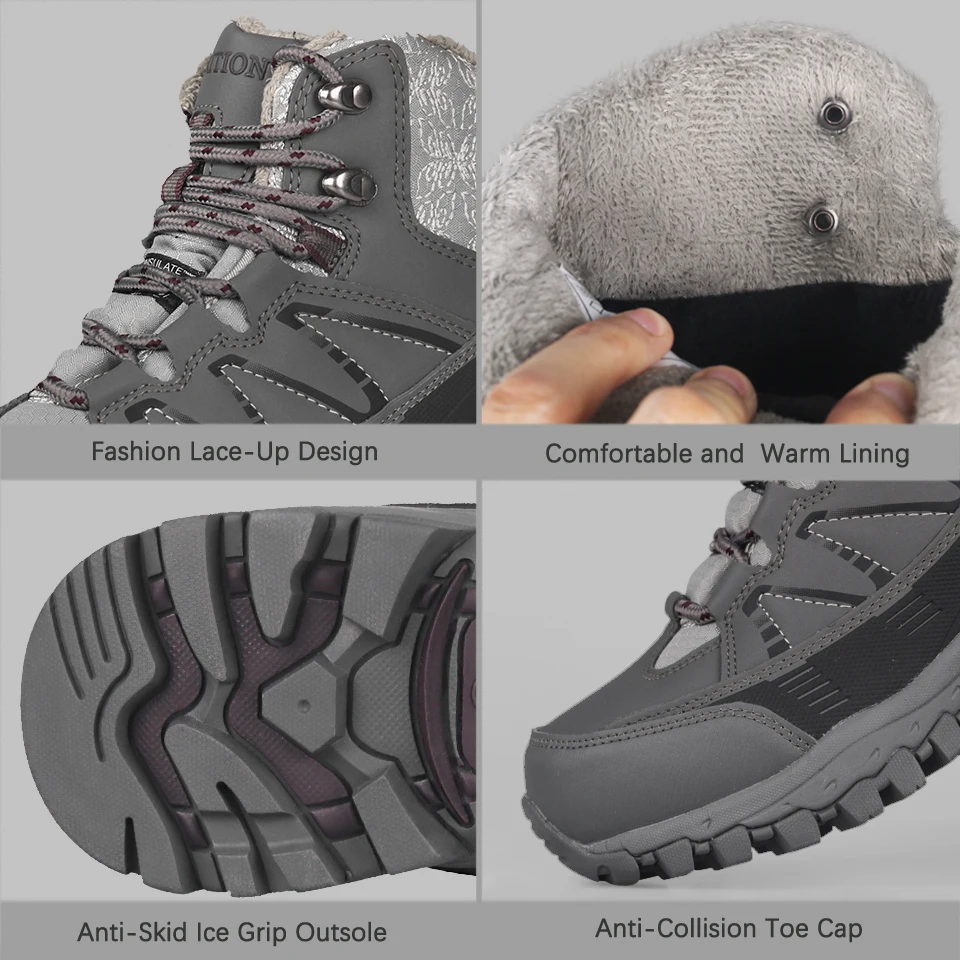 GRITION/женские ботинки Повседневная обувь для пеших прогулок Водонепроницаемые