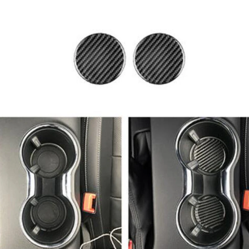 

Sticker Carbon Fiber Interior Coasters Storage Mats for Ford Mustang Accessories 2015-2019