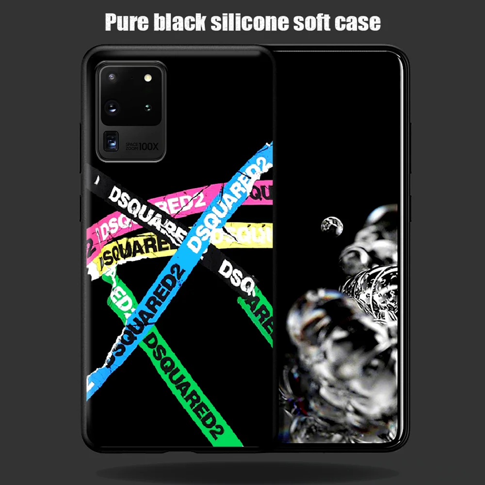 

DSQ2 D2 Fashion Trend Brand Phone Case Cover Hull For Samsung Galaxy S 6 7 8 9 10 e 20 Edge Note 8 9 10 Plus black Shell