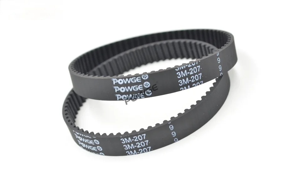 

2pcs HTD 3M Timing belt Pitch length 207 3M 9 width 9mm Teeth 69 Rubber HTD3M synchronous belt 207-3M-9 in closed-loop