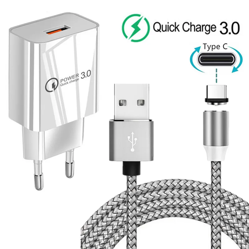 

Magnetic Type C Cable Quick Charge QC 3.0 USB charger For Samsung galaxy S20 S10 S9 A3 A5 A7 2017 A70 A71 A51 A50 A40 A20 M30s