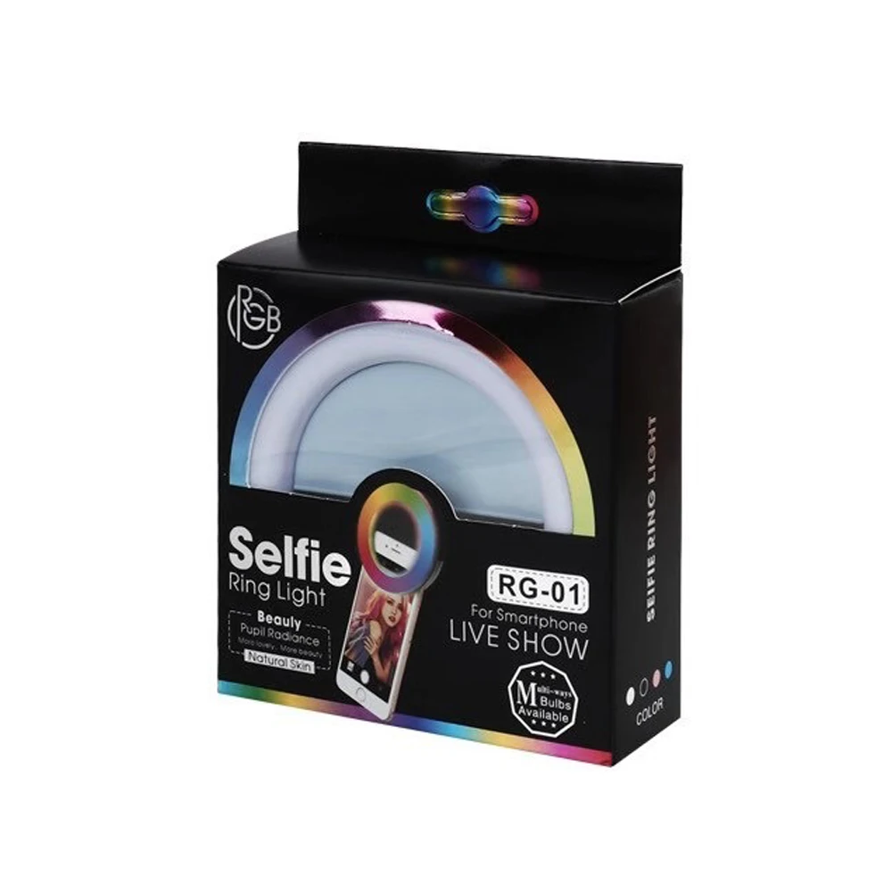 

RGB LED Selfie Ring Light Mobile Phone Flash With Lens Beauty Fill Light Portable Clip Suitable For All Smartphones