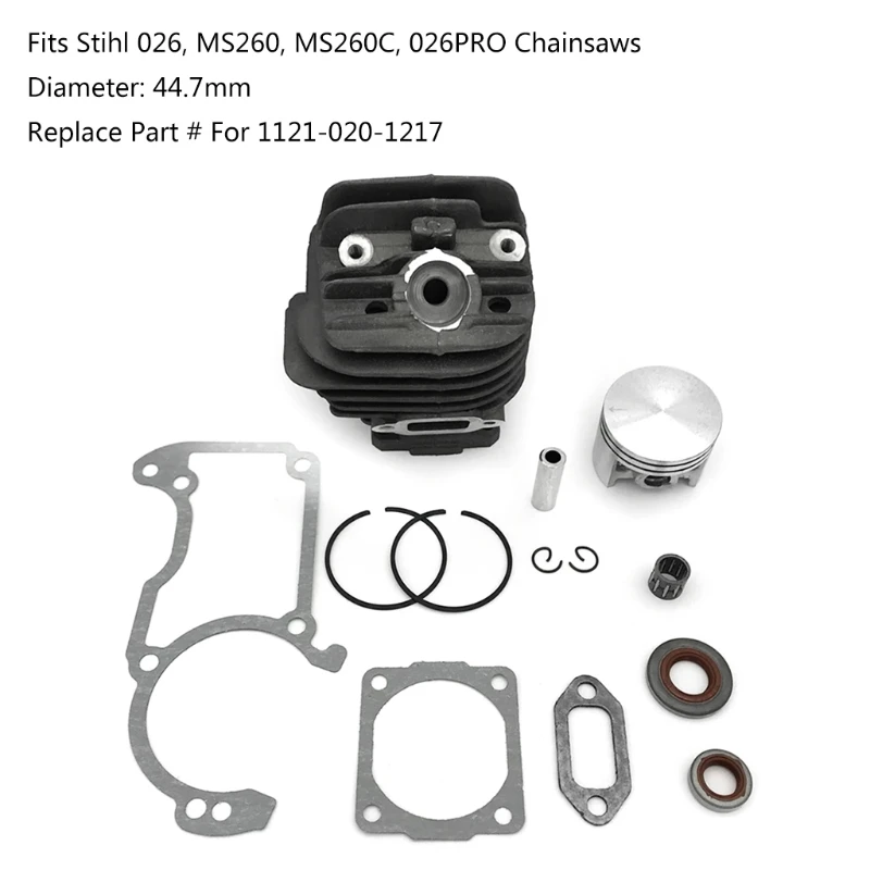 

44.7mm Cylinder Piston Seal Gaskets Kit For 026 026PRO MS260 Big Bore Chainsaw Top End Replacement Parts