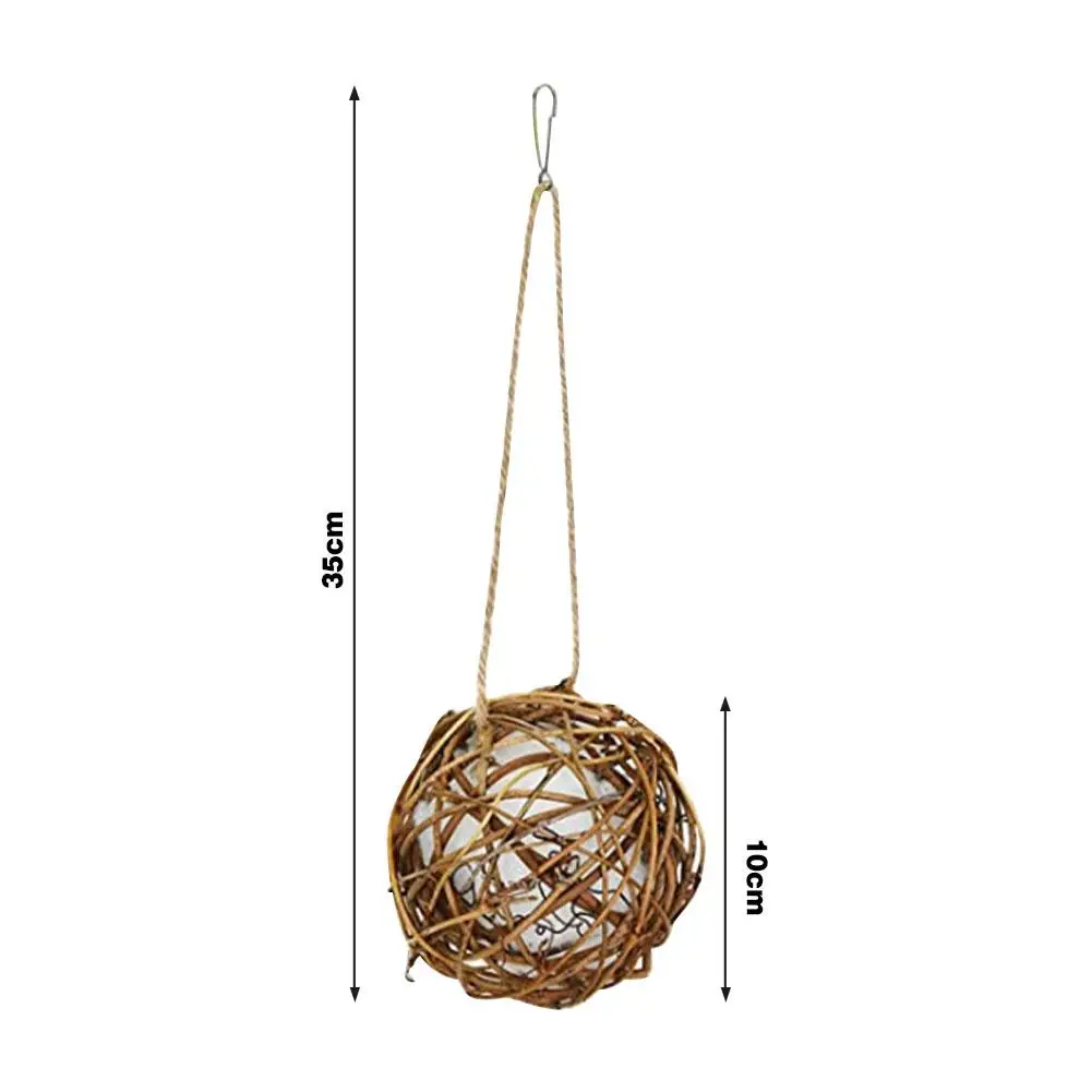 

Hummingbird Nesting Hand-woven Rattan Globe Bird Parrot House with Cotton Eco-friendly Cage Bird House Woven
