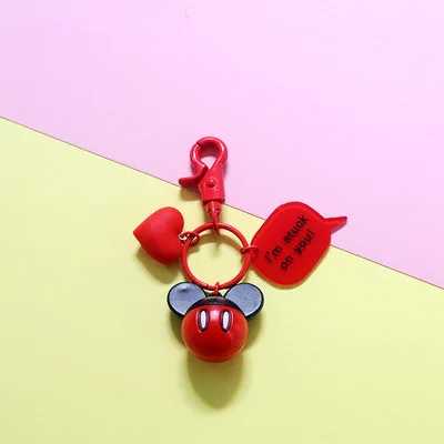 

Disney Cute Keychain Mickey Mouse Cartoon Car Key Chain Anime Schoolbag Hanging Pendant Bag Gift Keyring