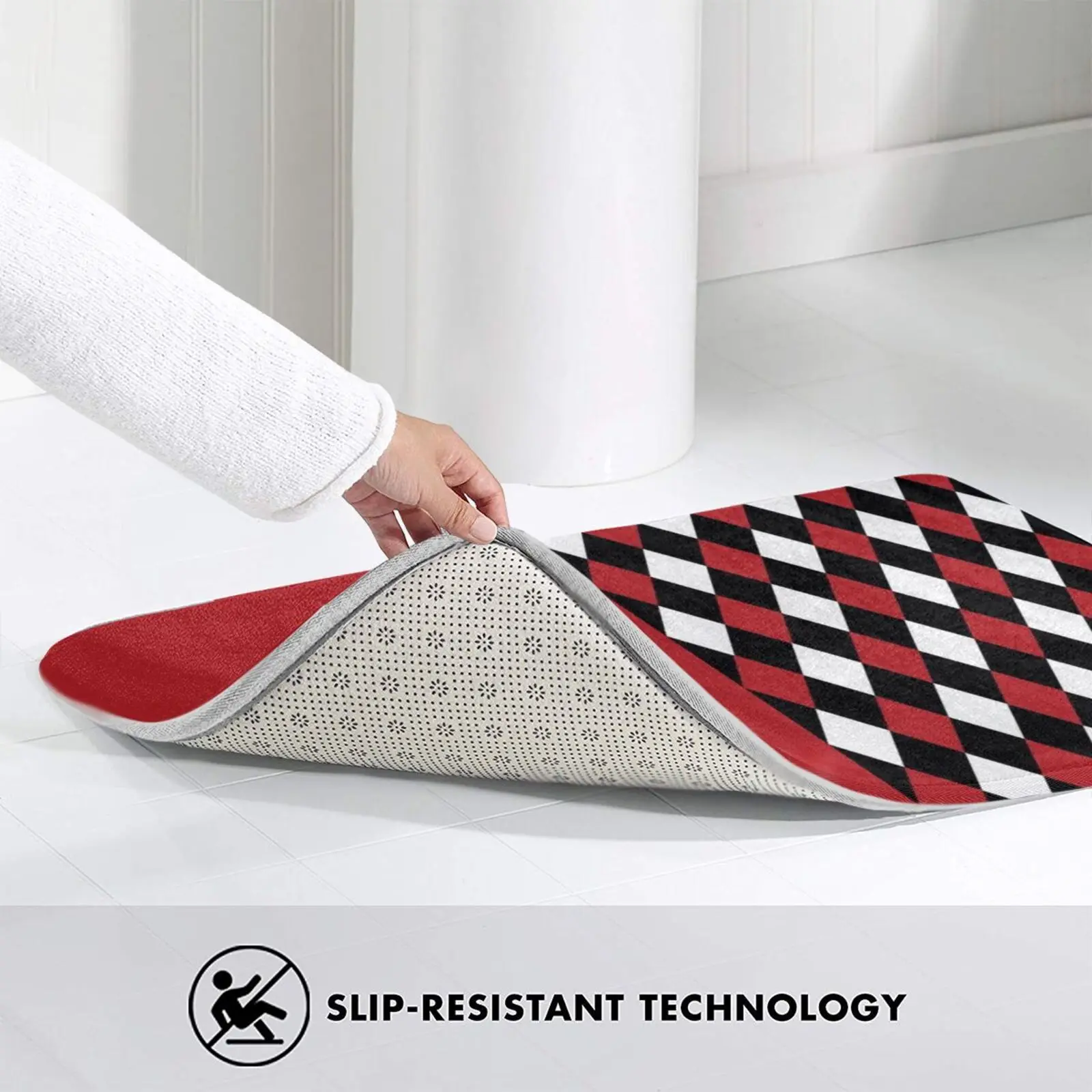 

Quinn Diamonds Carpet Mat Rug Cushion Soft Quinn Diamonds Red White Black