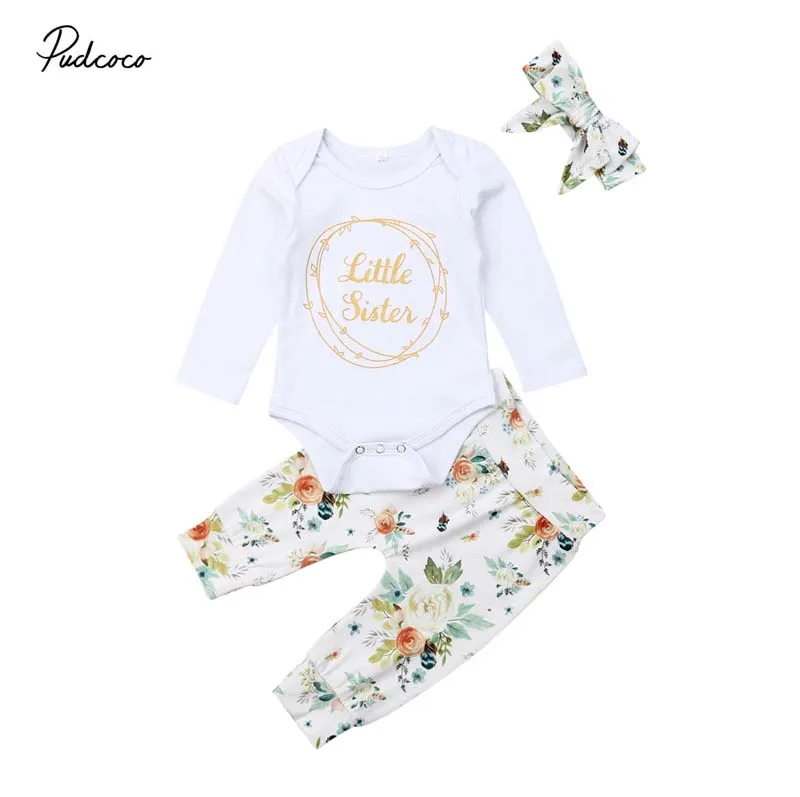 2019 брендовая одежда для новорожденных маленьких девочек с цветочным рисунком
