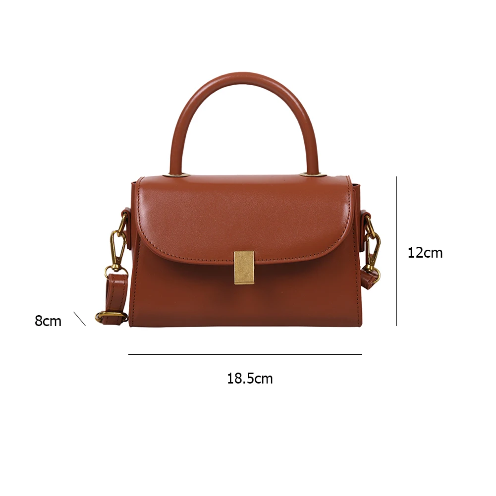 

Fashion PU Leather Women's Messenger Clutch Purse Simple Solid Color Shoulder Crossbody Bag Portable Street Travel Handbags