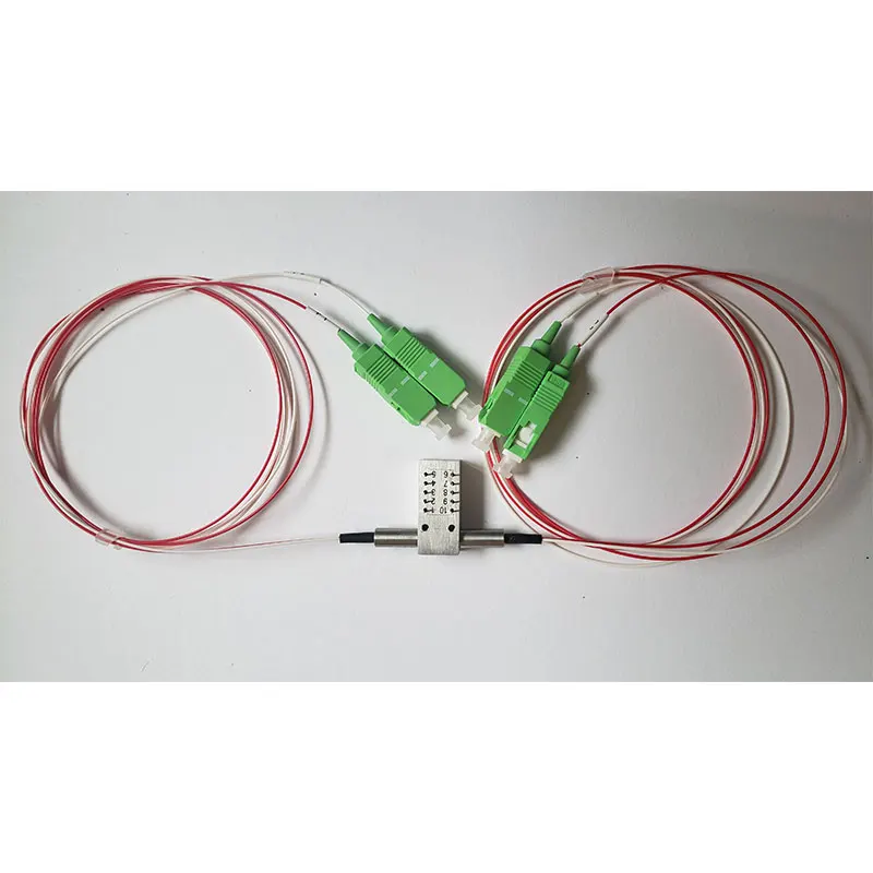 5V фиксация или без фиксации одномодовый 1310nm/1550nm механический 2x2 байпасный оптический переключатель