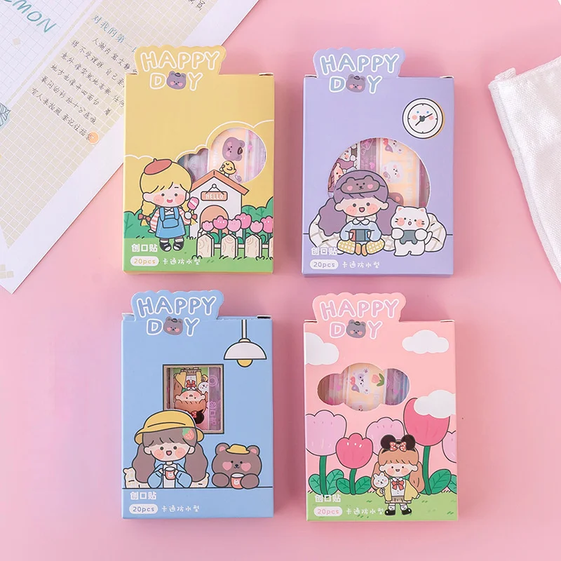 Vendas adhesivas impermeables para 20 piezas, tirita de yeso para heridas, botiqu&iacute;n de primeros auxilios, pegatinas para ni&ntilde;os-3