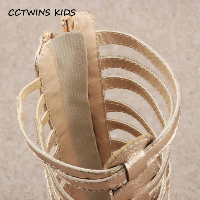 CCTWINS KIDS 2018 летние сандалии гладиаторы до колена для маленьких девочек модные