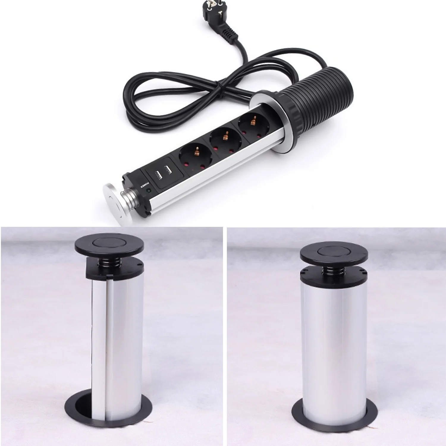 Выдвижная Скрытая электрическая розетка Besegad для кухни офиса конференц-зала