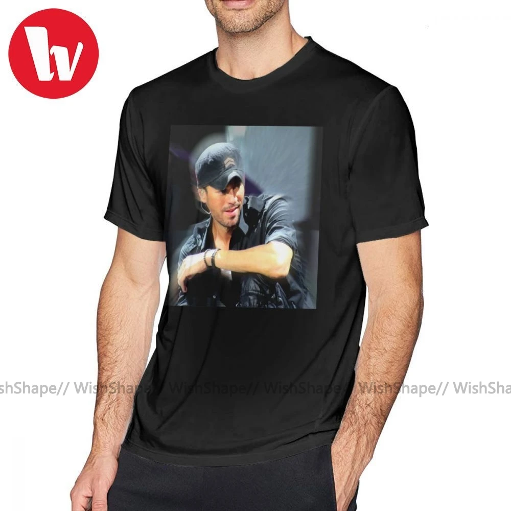Enrique Iglesias T Shirt Enrique Iglesias - Looking At You T-Shirt Man Cute Tee Shirt Graphic Cotton Short Sleeve Fashion Tshirt