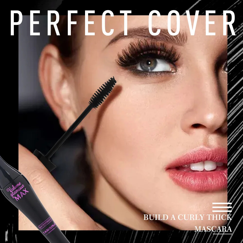 Черная тушь для ресниц с большим животом из шелкового волокна Водостойкая Rimel 3d