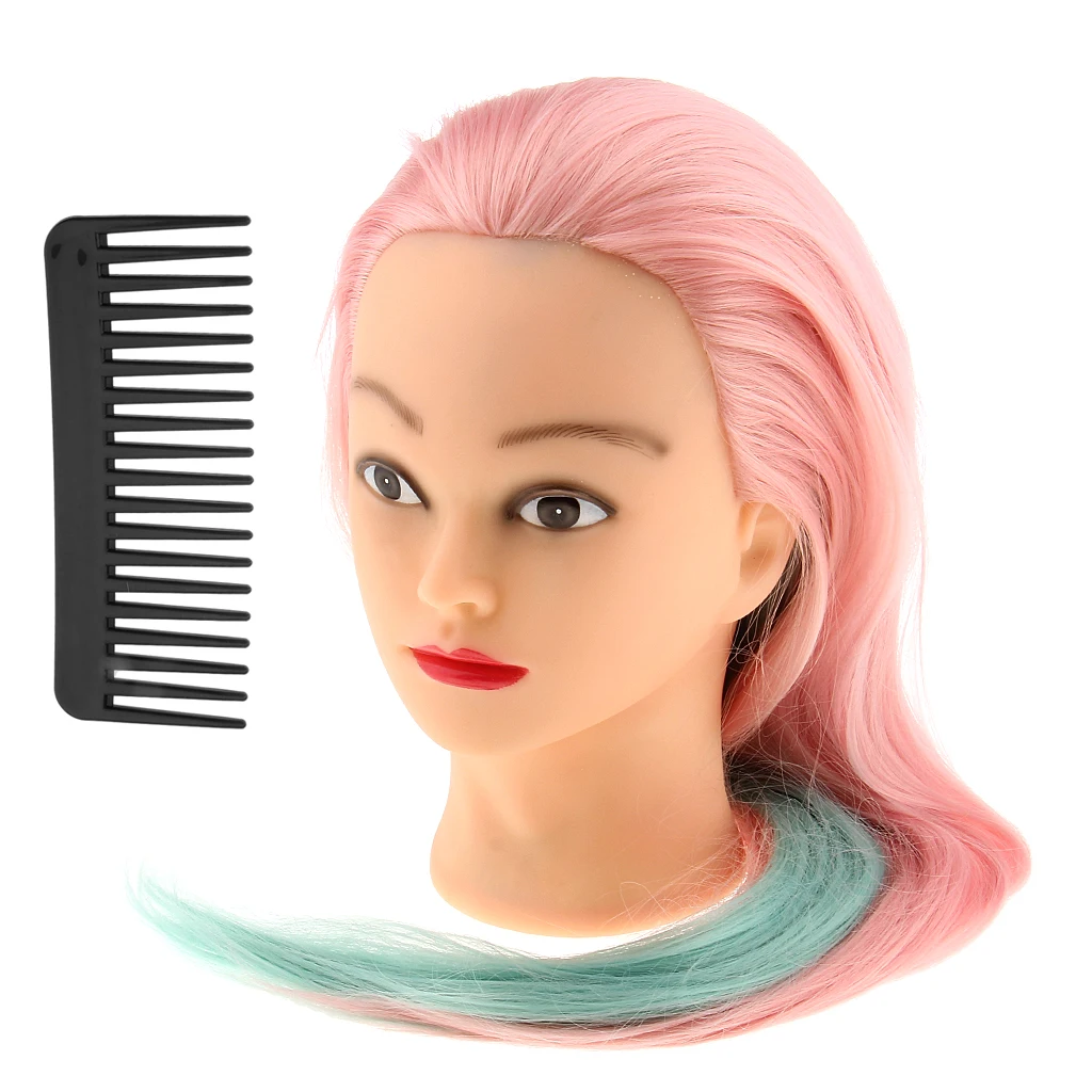 Salon Cosmetology Hairdressing Practice Training Mannequin Hairdresser Manikin Head w/ Mount Hole Long Hair 3 Types |