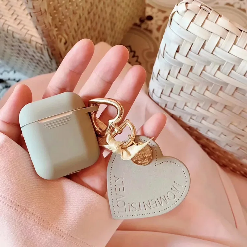 Чехол для наушников с Bluetooth для Airpods чехол s 1 2 Love украшение Мягкий силиконовый чехол для наушников для Apple Air Pods сумка для гарнитуры - Цвет: Gray