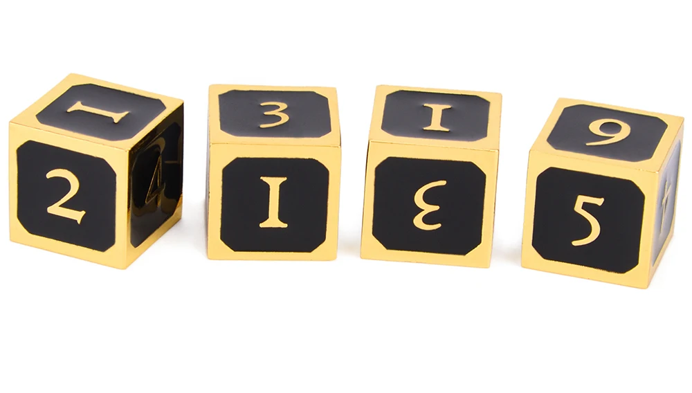 Набор из 4 D6 металлических игральных костей для D& D ролевых игр и настольных игр