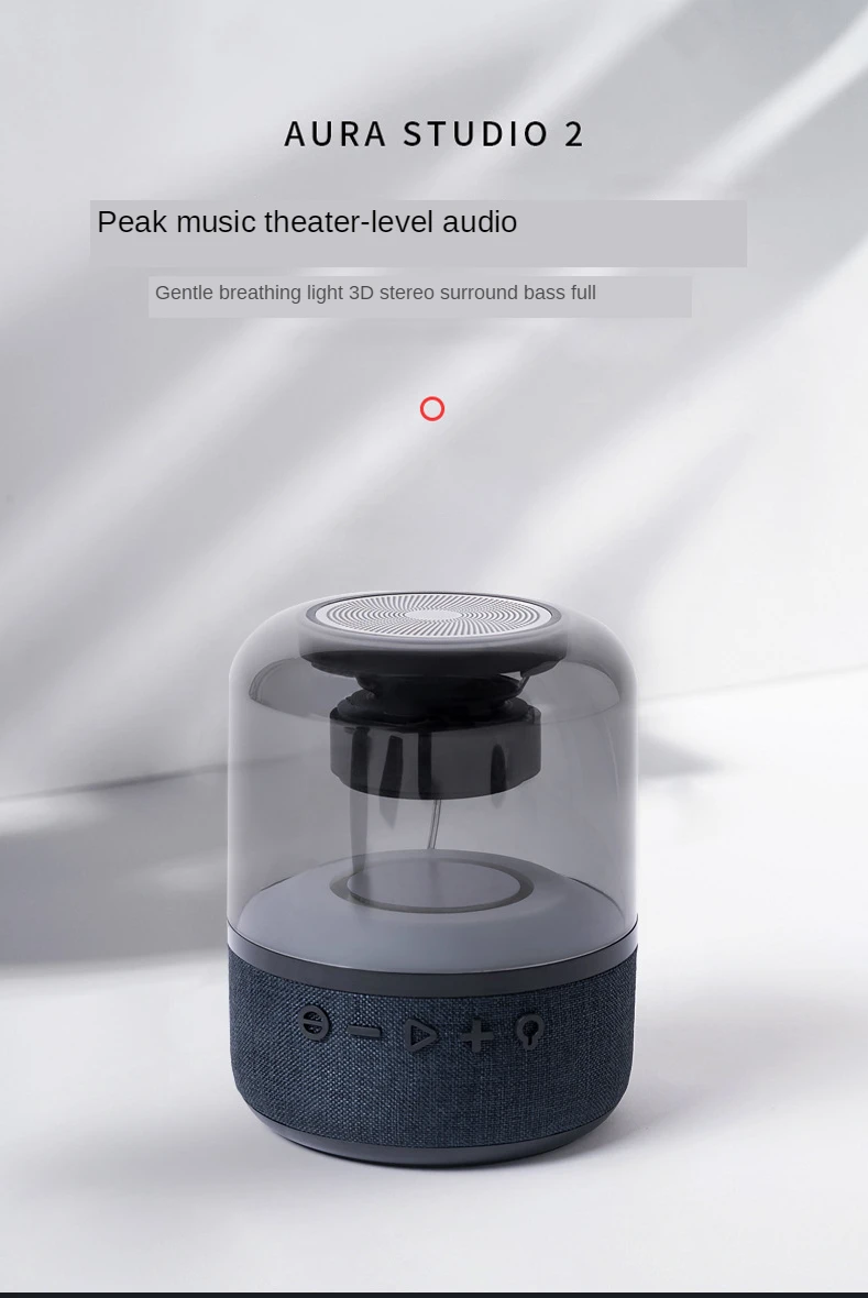 

New Transparent Breathing Light Intelligent Noise Reduction Bluetooth 3D Stereo Surround Sound Colorful Light Portable Speaker