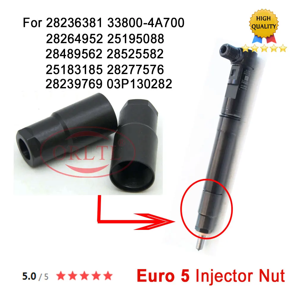 

ORLTL Euro 5 Injector Nozzle Cap Diessel Injector Nozzle Nut For 28236381 33800-4A700 28264952 28489562 25183185 28277576