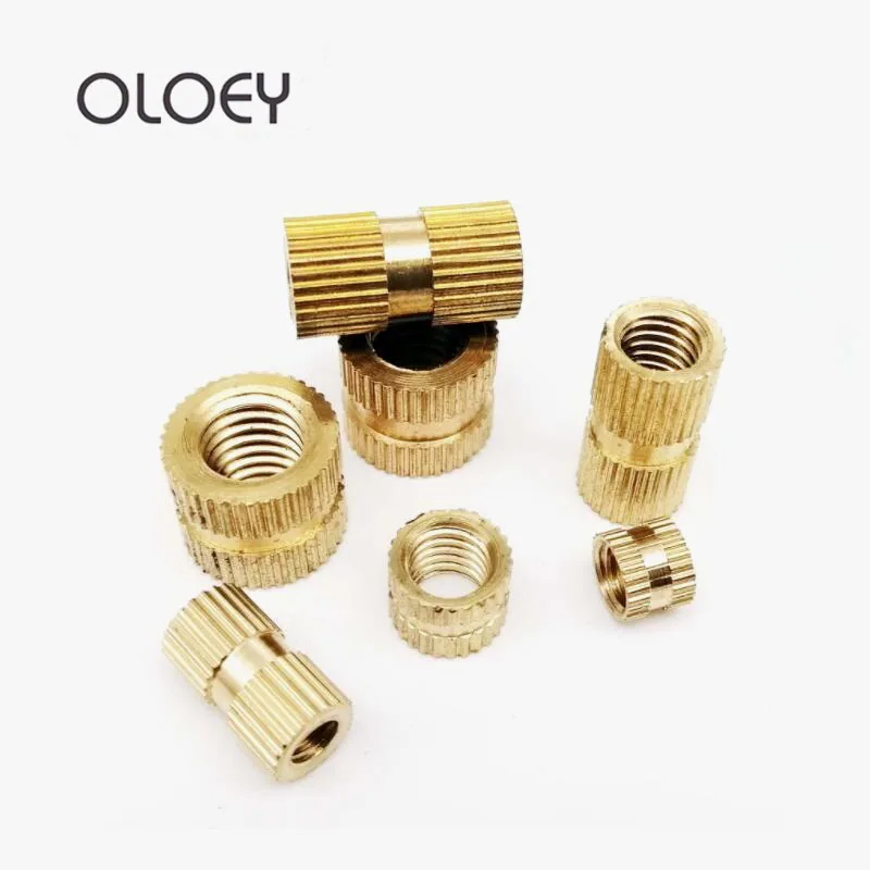 10/25/50pcs M2 M2.5 M3 M4 M5 M6 M8 M10 Solid Brass Pure Copper Metric Thread Injection Molding Knurl Insert Nut Nutsert Embedded images - 6
