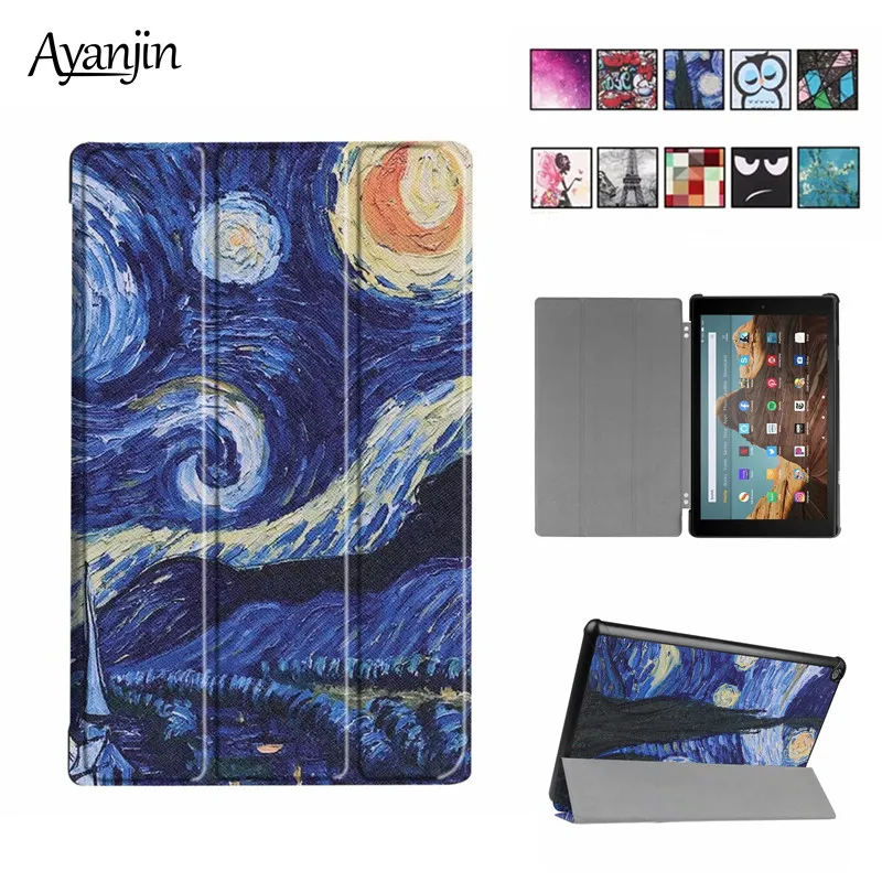 Ультра тонкий магнитный стенд из искусственной кожи чехол для Amazon Fire HD 10 HD10 2017/2019 1