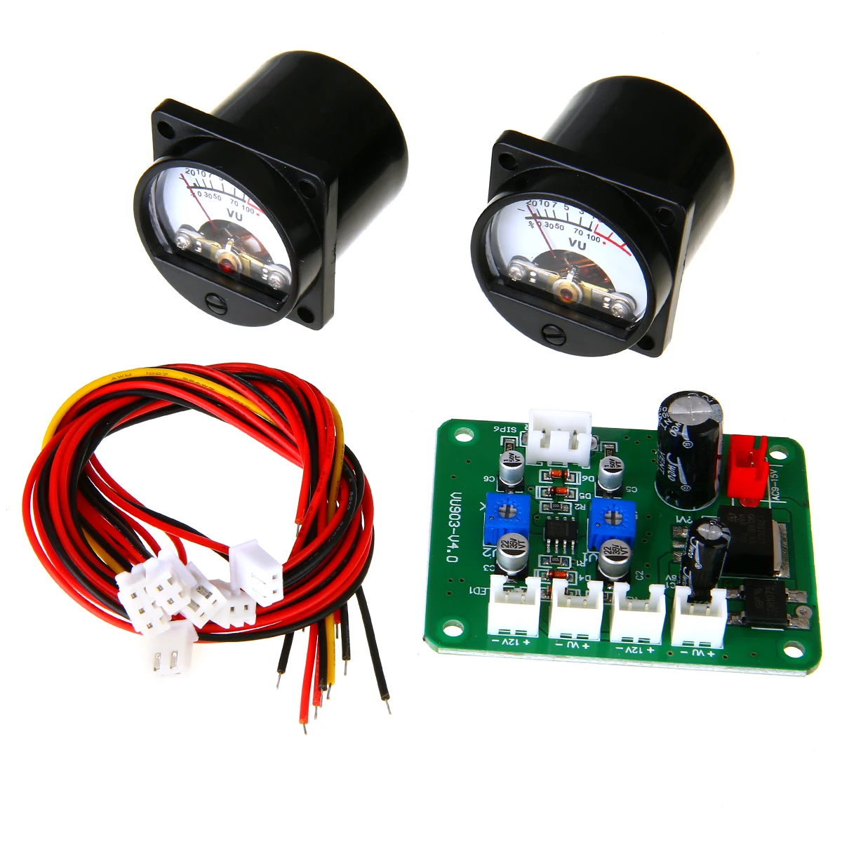 

New 2pcs 10-12V VU Panel Meter 500UA Warm Back Light Recording + Driver Module High Quality