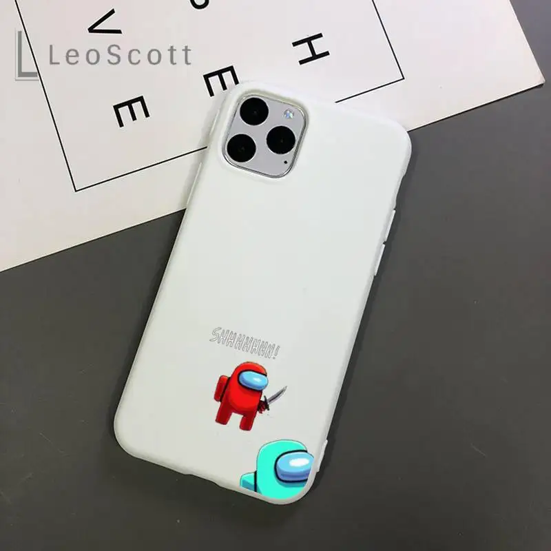 

Among Us funny cartoon game Phone Case Candy Color for iPhone 11 12 mini pro XS MAX 8 7 6 6S Plus X 5S SE 2020 XR