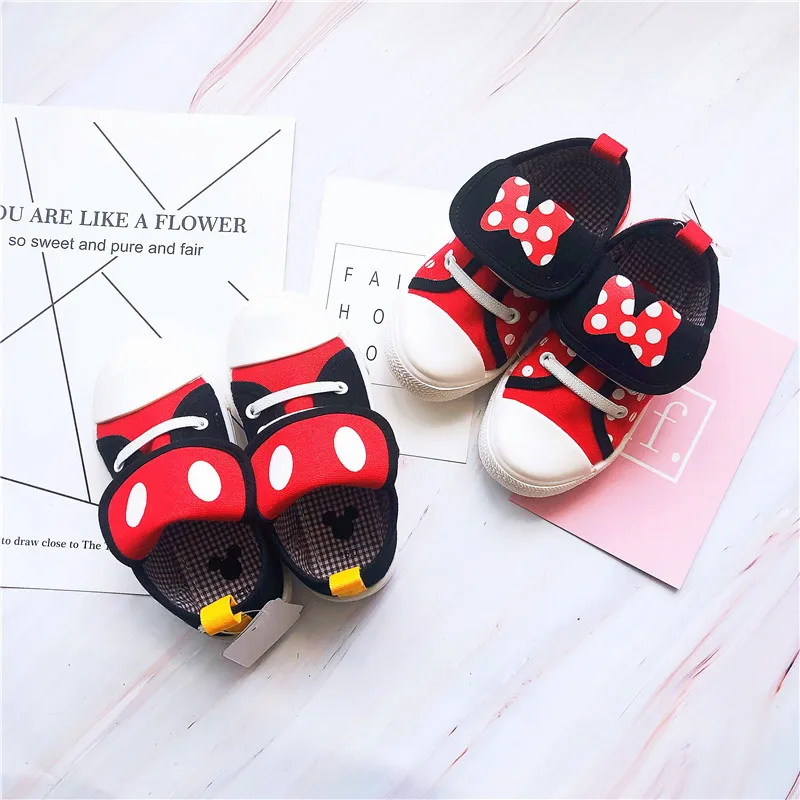 Туфли детские с бантом мягкая Нескользящая холщовая обувь для мальчиков и