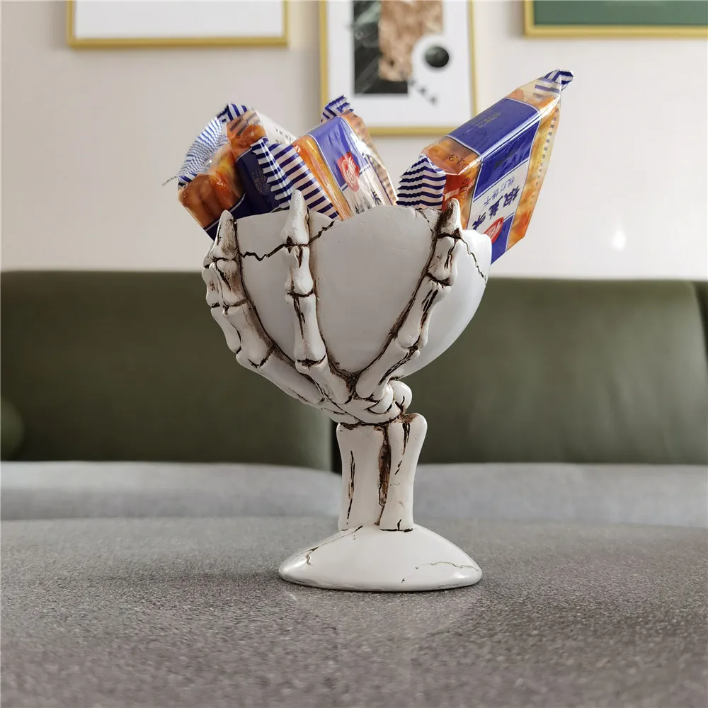 

Поднос в стиле ретро с изображением скелета, лоток для хранения конфет, для офиса, стола, гостиной, украшение для дома из абстрактной смолы