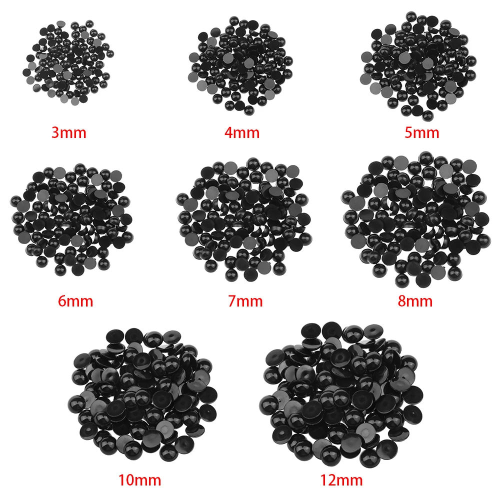 Бесплатная доставка 100 шт. черные пластиковые безопасные глаза 3-12 мм для медведей