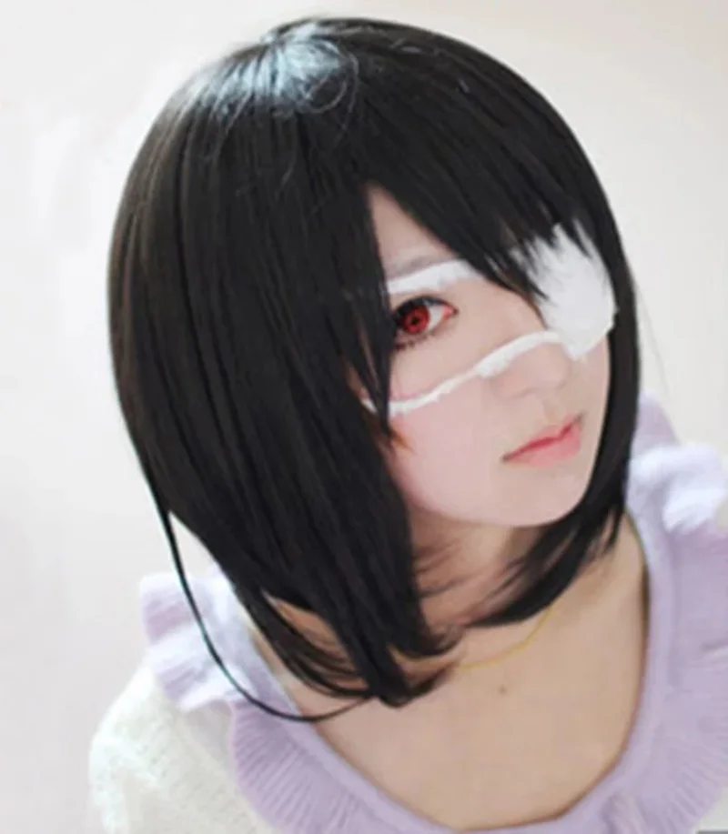 Еще один парик Mei Misaki короткие черные термостойкие синтетические волосы парики