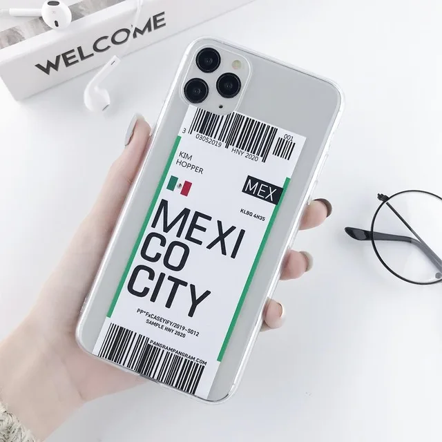 AC8876 Moskado чехол с воздушным давлением для iPhone 11 X XR XS Max воздушный билет штрих-код этикетка мягкий термополиуретановый чехол для iPhone 6 6S 7 8 7Plus - Цвет: AC8876