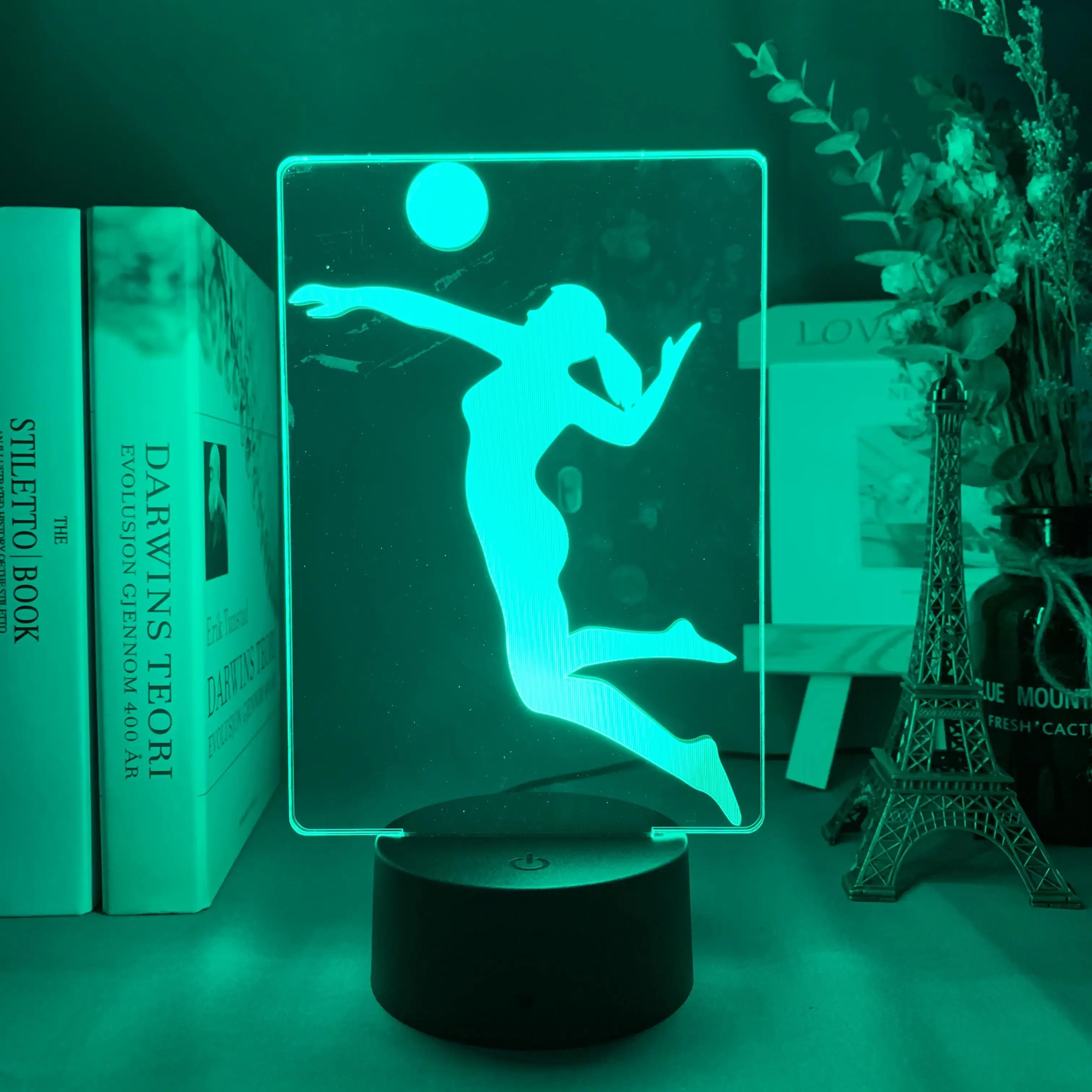 

Acrylic Led Night Lamp Women's Volleyball for Office Decor Adult Sport Nightlight Event Prize Touch Sensor Remote Desk Lamp Gift