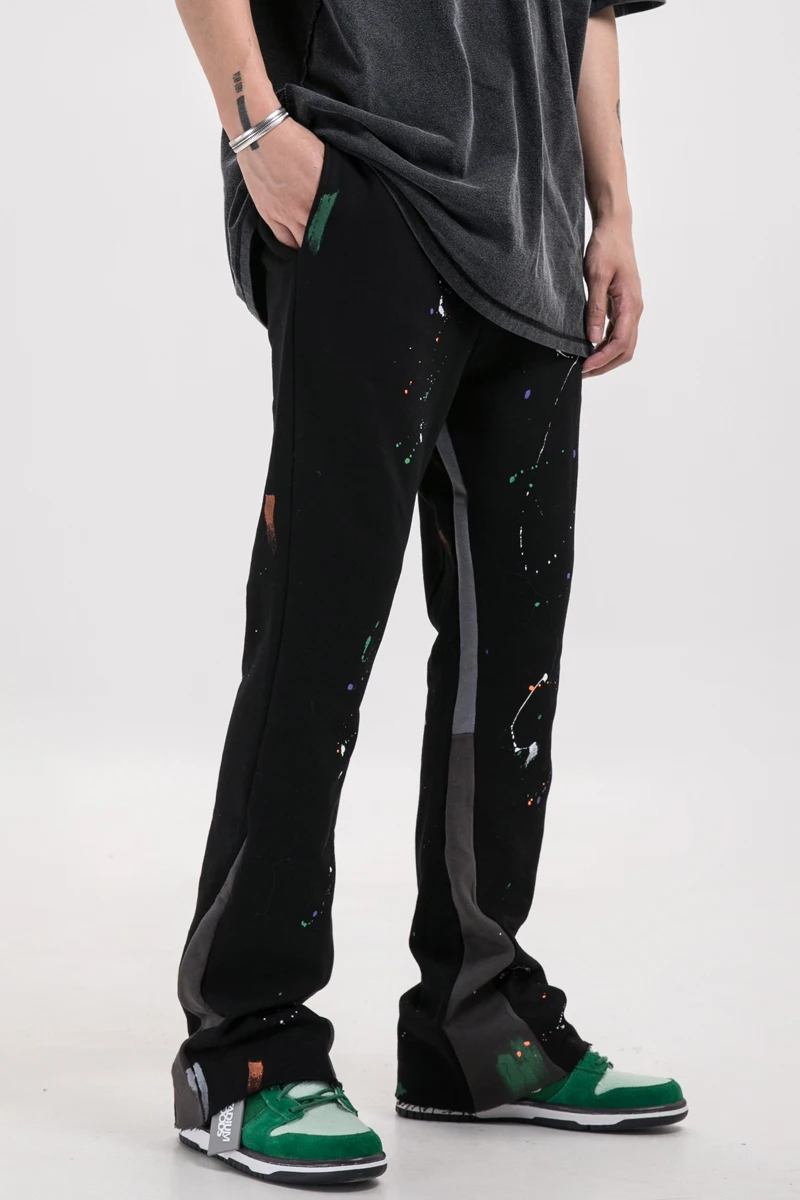 

High Street Splash-Ink Casual Straight Sweatpants for Man and Woman Lounge Wear Sports Trousers