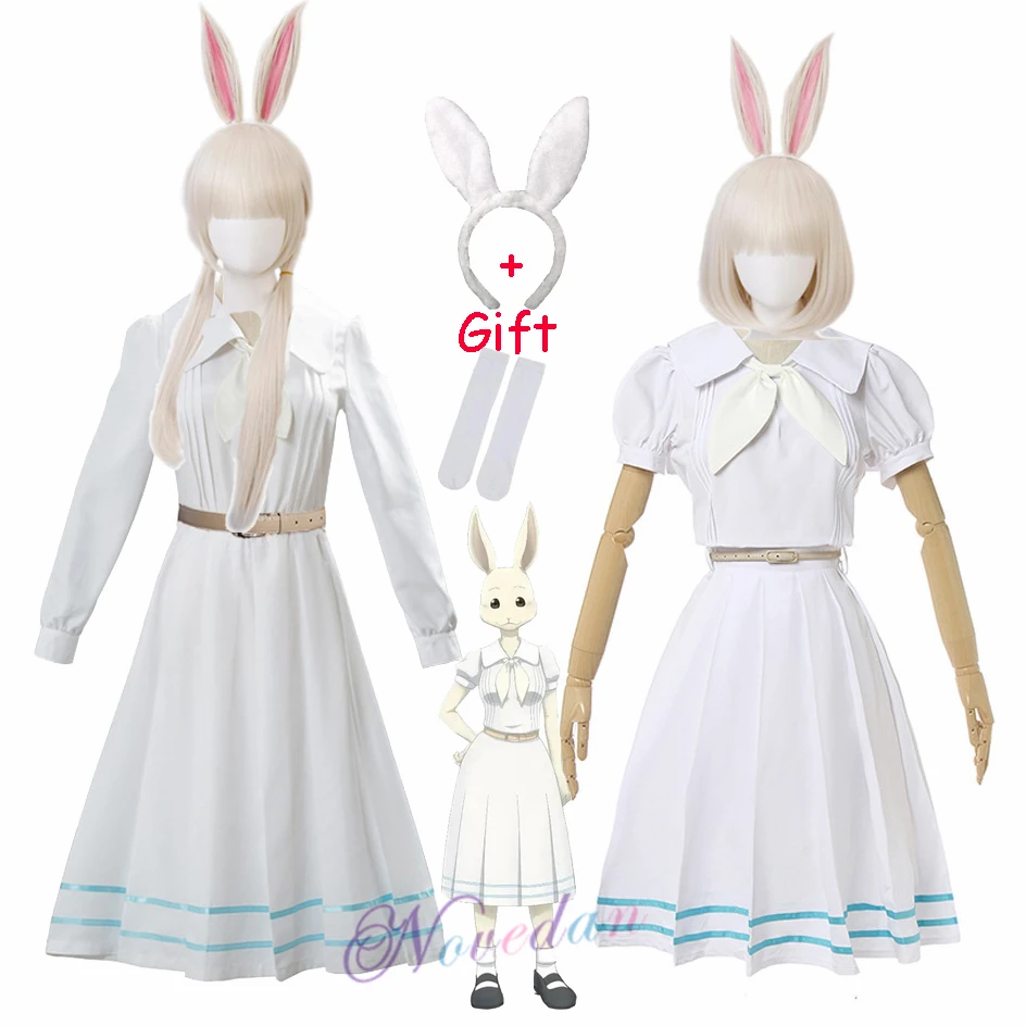 Фото Женский костюм Хару Лолиты белого кролика для косплея японская школьная форма