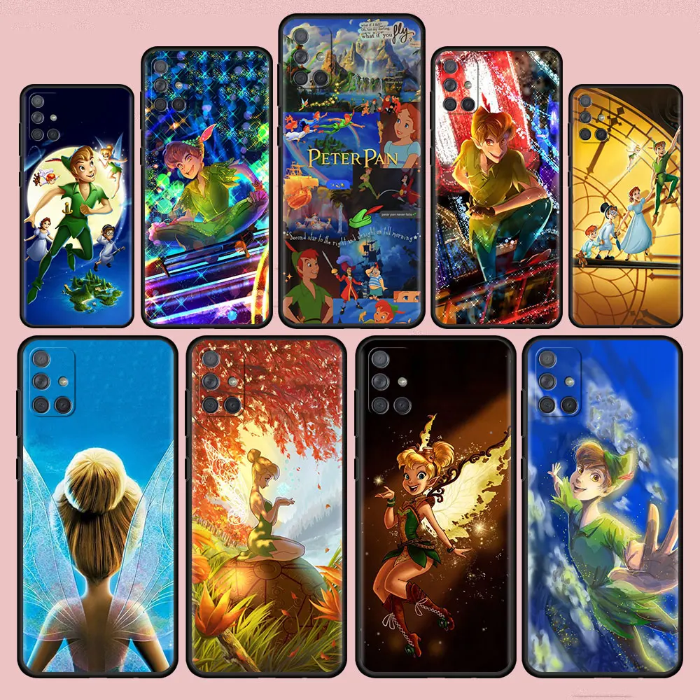 

Disney Cartoon Peter Pan Case For Samsung Galaxy A51 A12 A21s A71 A52 A31 A32 A02s A72 5G Black Soft Cover Phone Luxury Coque