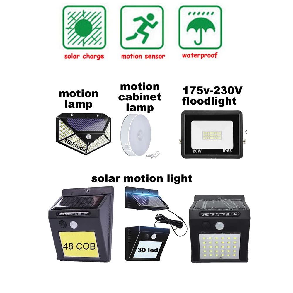 

LED Solar Light PIR Motion Sensor Wall Lamp Energy-saving Lights Waterproof Outdoor Garden Floodlights Spotlights indoor home st